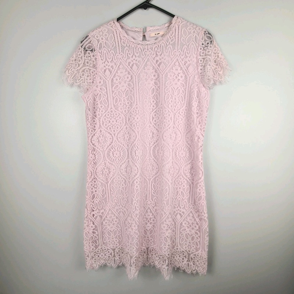 Francesca's Mi Ami Dress Small Light Pinkโ Lace Overlay Coquette Flirty Party
